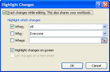 Select the Track changes while editing check box.