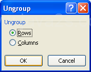 Click the Rows or Columns option, and then click OK.