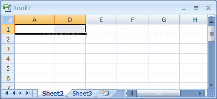 Drag to select the column or row header buttons on either side of the hidden column or row.