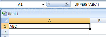 UPPER(text) converts text to uppercase
