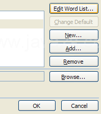 Click Edit Word List to add, delete, or edit words.