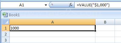 VALUE(text) converts a text argument to a number