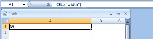 Input the formula: =CELL