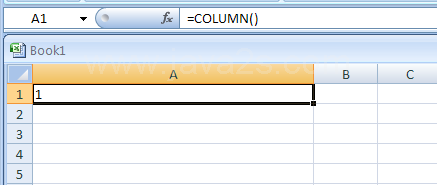 =COLUMN() returns column in which the formula appears