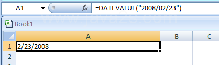 =DATEVALUE(