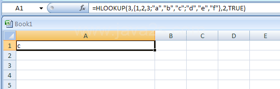 =HLOOKUP(3,{1,2,3;