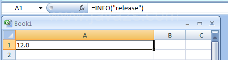 Input the formula: =INFO