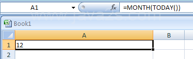 =MONTH(TODAY())