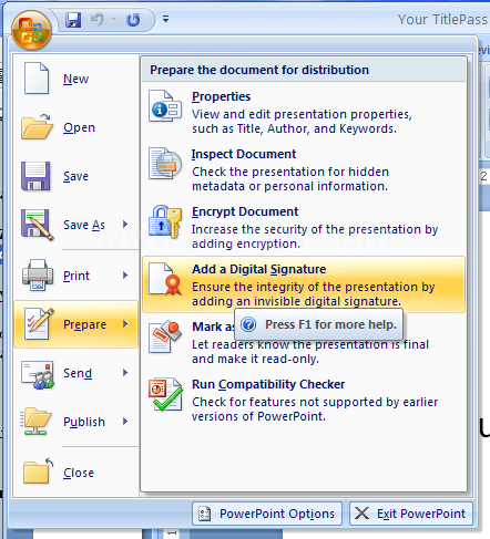 Add a Digital Signature to a Document