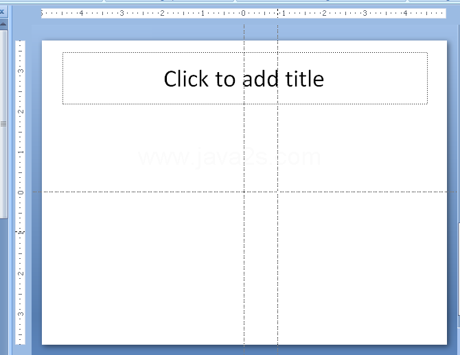 To add a new guide, press and hold the Ctrl key, and then drag the line to the new location. You can place a guide anywhere on the slide.