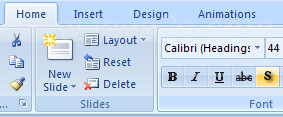 Select Home tab Font and Text Shadow.