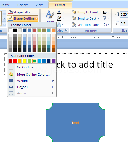 Click the Shape Outline button. Select the outline color.