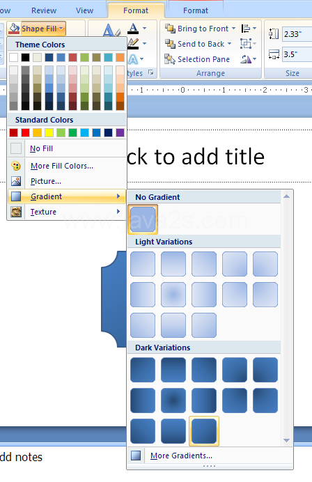 Apply a Gradient Fill to a Shape