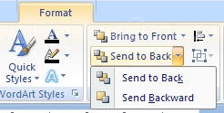 Click the Send to Back: Send to Back / Send Backward to move a drawing to the bottom.