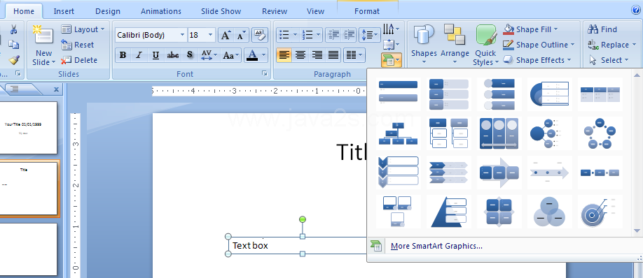 Convert Text to a SmartArt Graphic