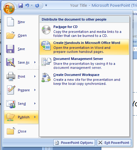 Create Handouts in Word