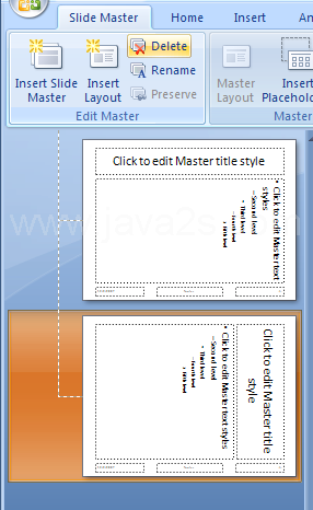 Select the slide master in the left pane, click the Delete button in the Edit Master group