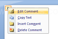 Right-click the comment, and then click Edit Comment.