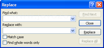 Click in the Replace With box, and then type the replacement text.