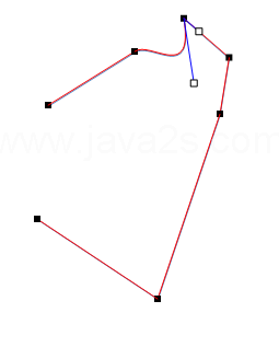 Position the pointer on the curve or polygon border, and then drag.