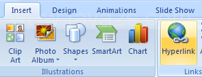 Insert a Hyperlink Within a Presentation