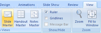 Click the View tab, and then click the Slide Master button.