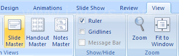 Click the View tab, and then click the Slide Master button.