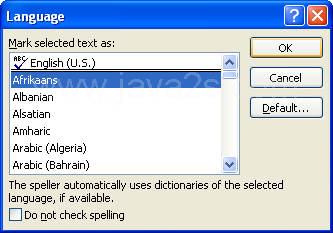 Click the foreign language, and then click OK.
