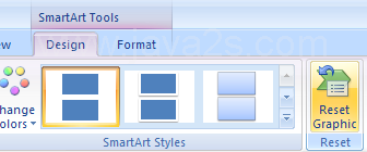Select the SmartArt graphic, click the Design tab under SmartArt Tools, and then click the Reset Graphic button.