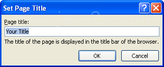 Type the new title in the Set Page Title box, and then click OK.