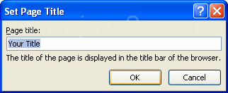 Type the new title in the Set Page Title box, and then click OK.