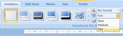 Click the Transition Speed list arrow, and then click Slow, Medium, or Fast.