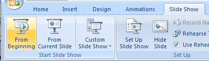 Start a Slide Show and Display the Slide Show Toolbar