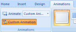 Click the text box. Then go to Animations|Animations|Custom Animation.