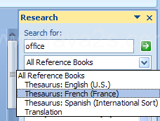 Click the All Reference Books list arrow, and then English Assistant (PRC) or English Assistant (Japan).