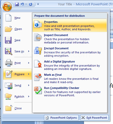 View and Edit Standard Presentation Properties