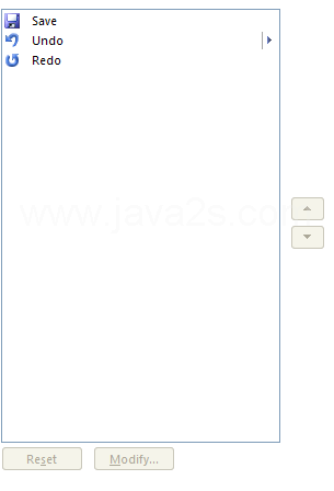 Click the Move Up and Move Down arrow buttons to arrange the commands.