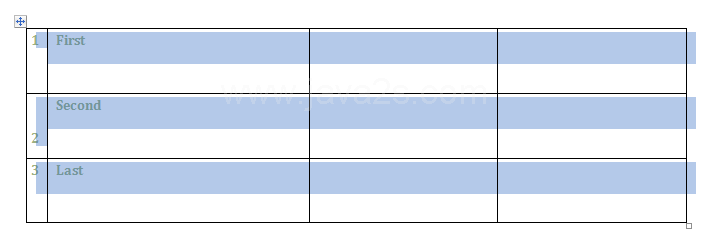 Apply an Outline to a Table
