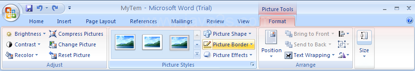 Click the Format tab under Picture Tools.