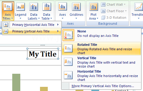 Then click to add or remove an axis title on the chart.