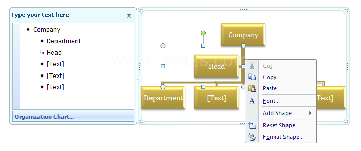 Change organization chart lines to dotted lines