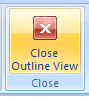 Then click the Close Outline View button.