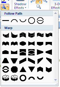Then click the Change WordArt Shape button