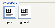 Click a text wrapping option.