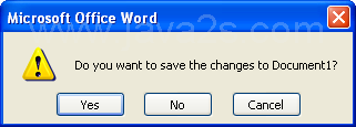 If you have made changes, a dialog box opens, asking if you want to save changes. Click Yes to save any changes, or click No to ignore your changes.