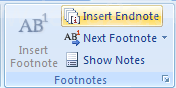 Then click the Insert Footnote or Insert Endnote button