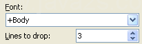 Change the drop cap font and height