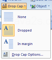 Then click the Drop Cap button