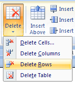 To delete Rows.