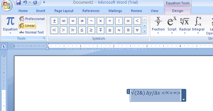 Display an equation as regular text